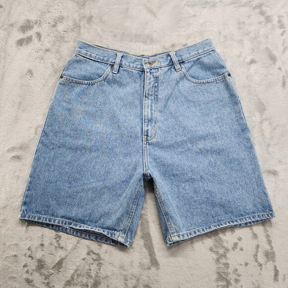 Vintage 90s NorthCrest Shorts Womens 14 Blue Super High Rise Bermuda Baggy Mom - Picture 1 of 13